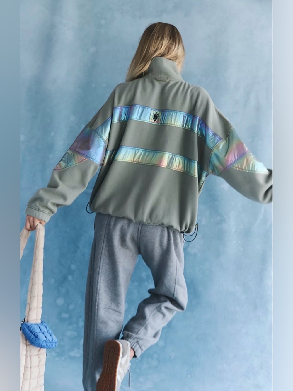 Free People FP Movement Olive Iridescent Pullover XS - Picture 3 of 8